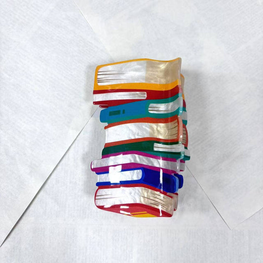 Stacked Books Claw Clip