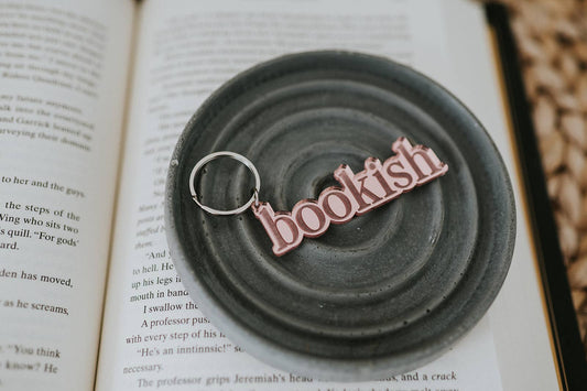 Bookish Rose Gold Acrylic Keychain