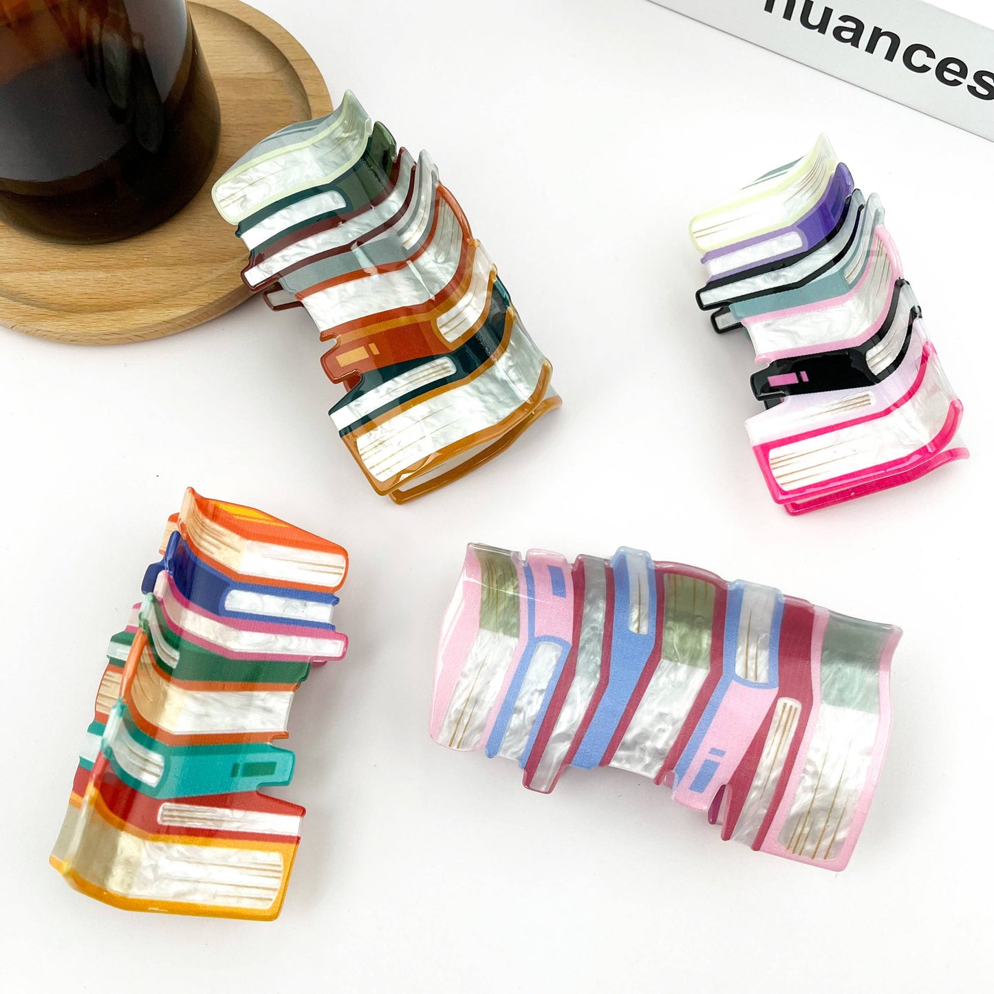 Book Stack Claw Hair Clip