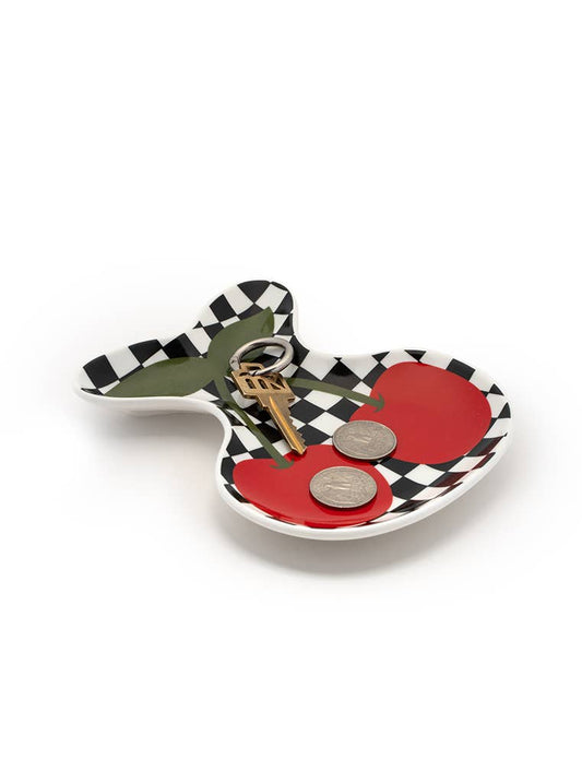 Trinket Dish- Checkered & Cherries