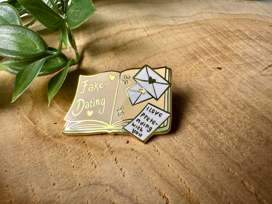 Fake Dating Romance Trope Enamel Pin