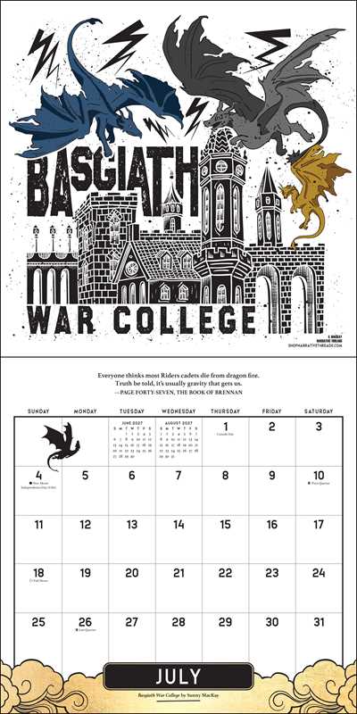 Fourth Wing Officially Licensed 2027 Wall Calendar