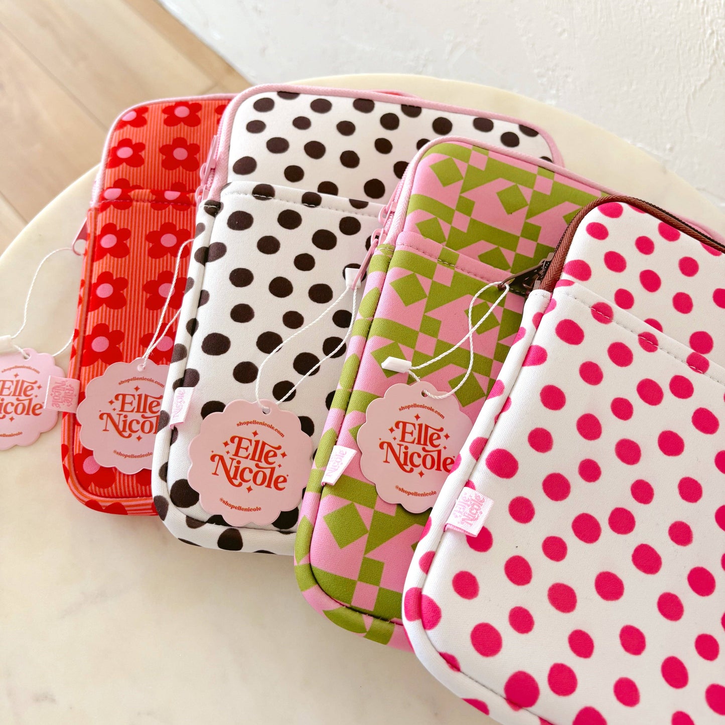 Tablet Sleeve - Brown Polka Dots