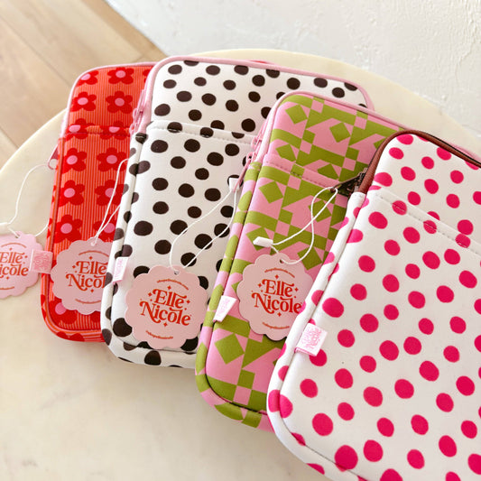 Tablet Sleeve - Brown Polka Dots