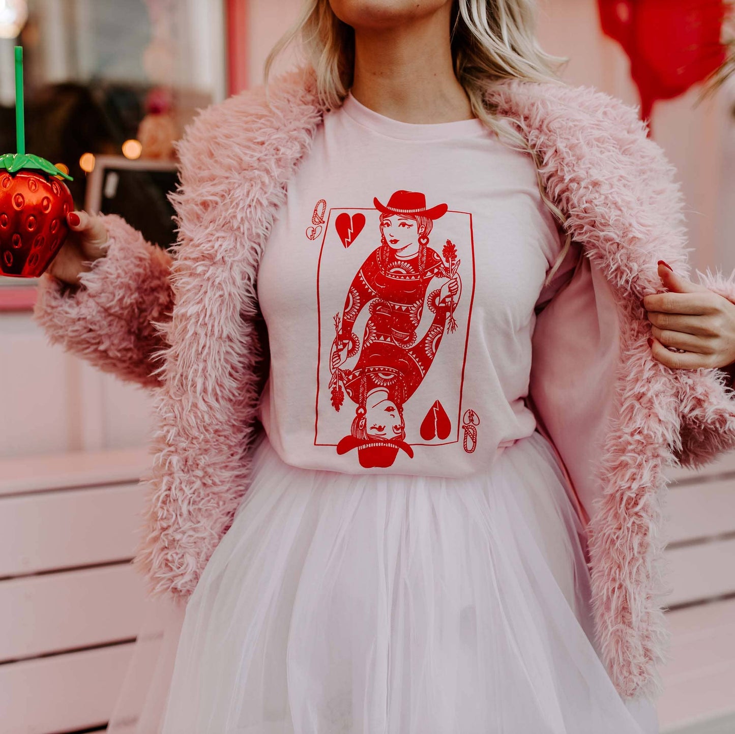 Queen of Hearts Pink Shirt, Valentine's Shirt