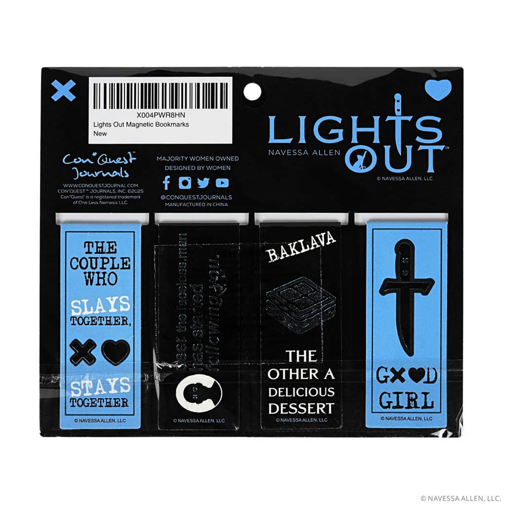 Lights Out Magnetic Bookmarks (4-Pack)
