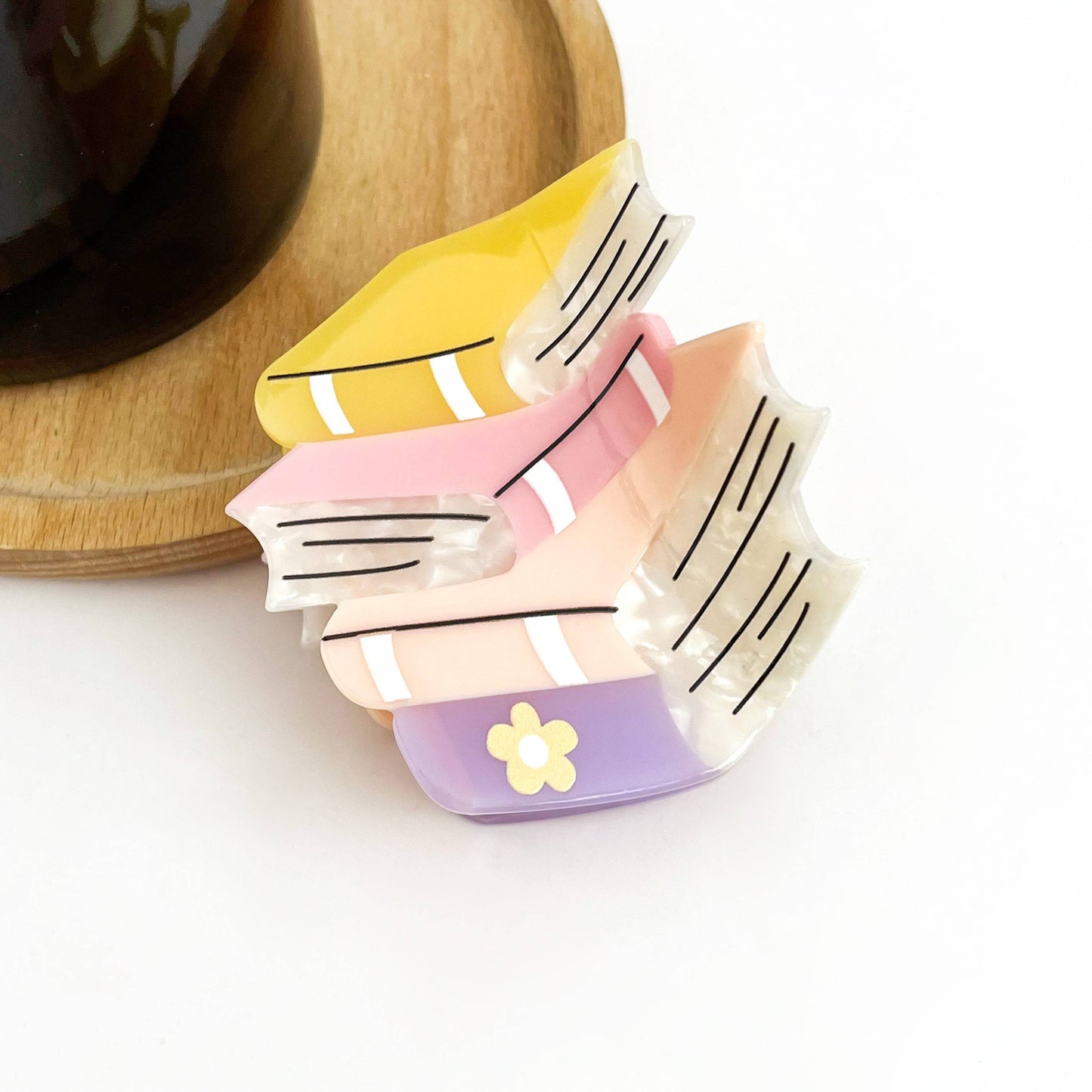 Stacked Books Claw Clip