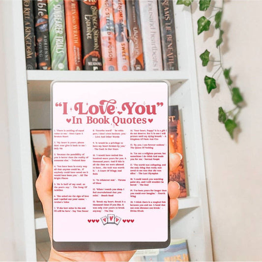 I Love You in Book Quotes Kindle Paperwhite Insert: Holographic finish