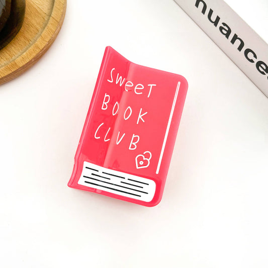 Pink Sweet Book Notebook Claw Clip