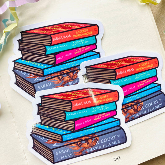 ACOTAR Book Stack Dye Cut sticker