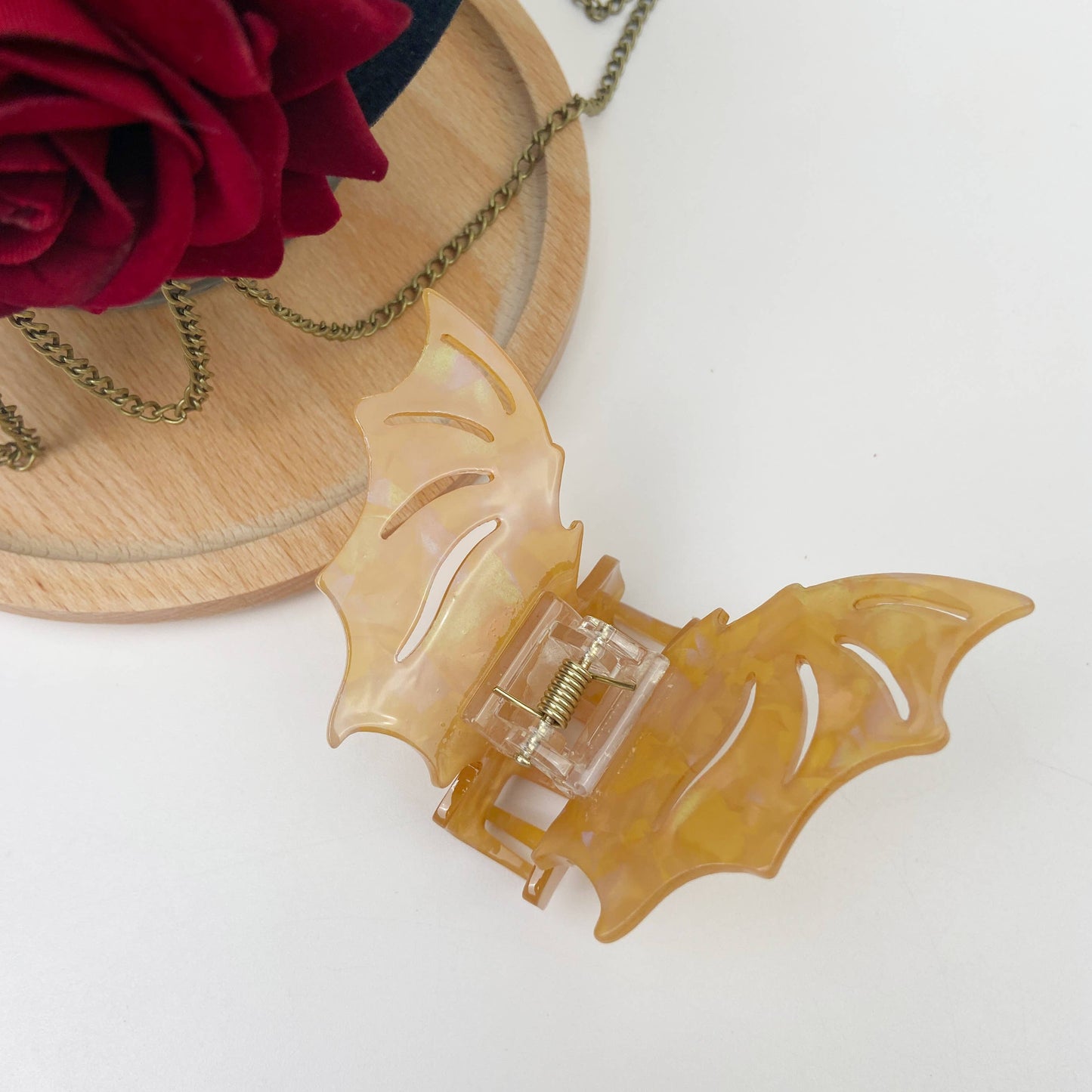 Silver Bat Hair Clip