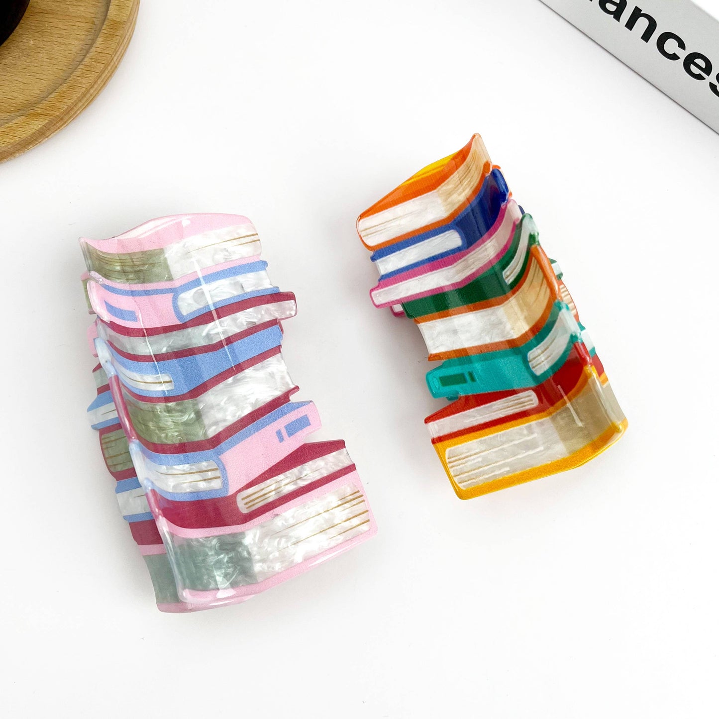 Book Stack Claw Hair Clip