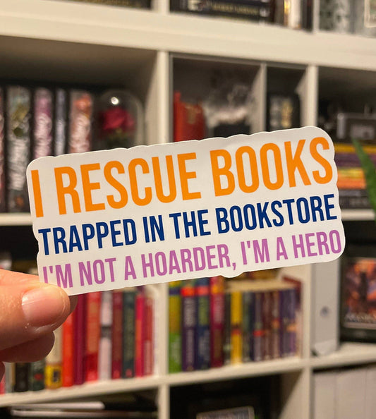 I Rescue Books Sticker
