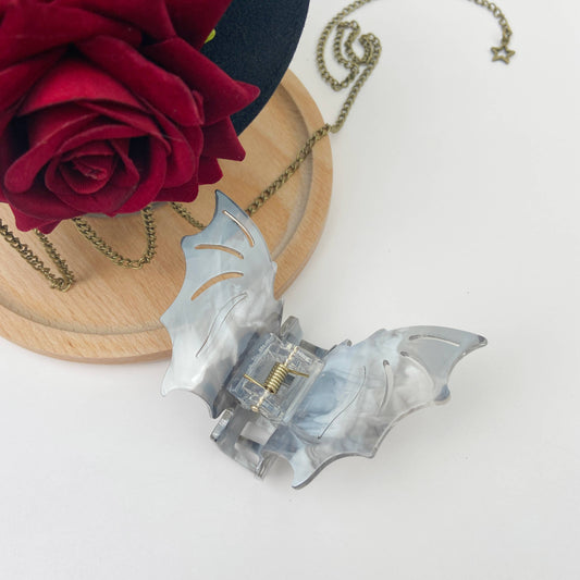 Silver Bat Hair Clip