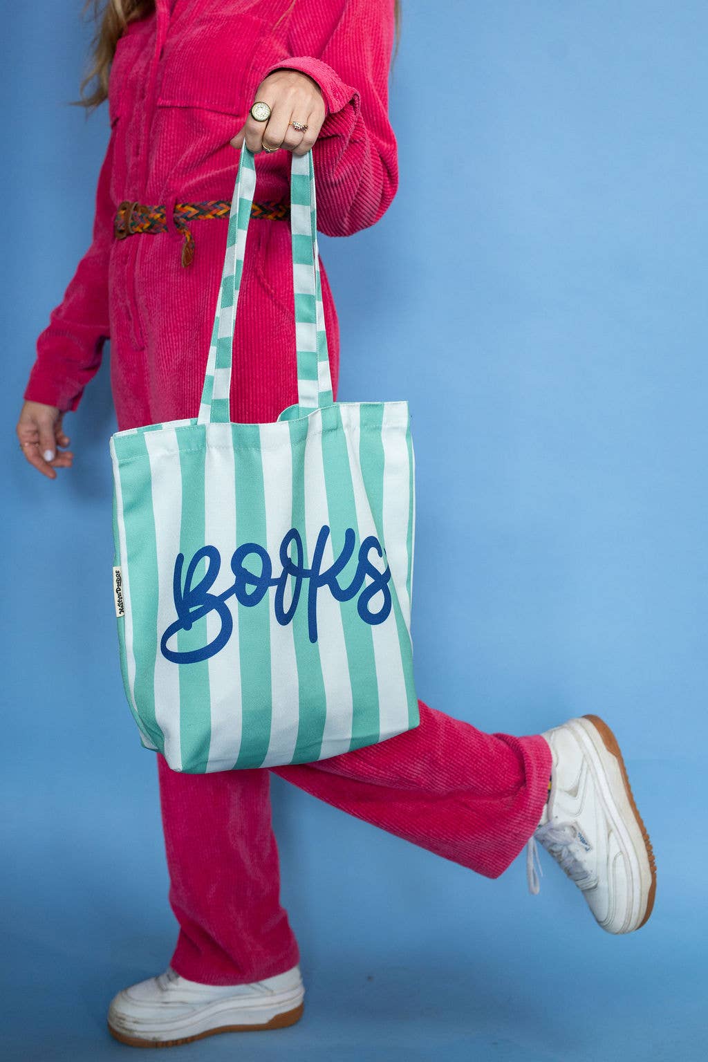 Books Blue Stripe Tote Bag