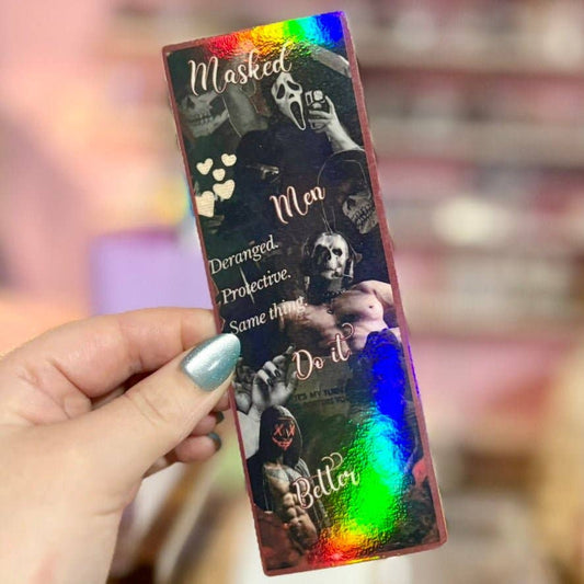 Masked Men Do it Better Smut Collage Bookmark