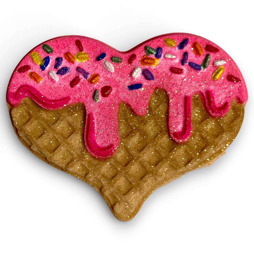 Heart Waffle Cone Ice Cream Bath Bomb