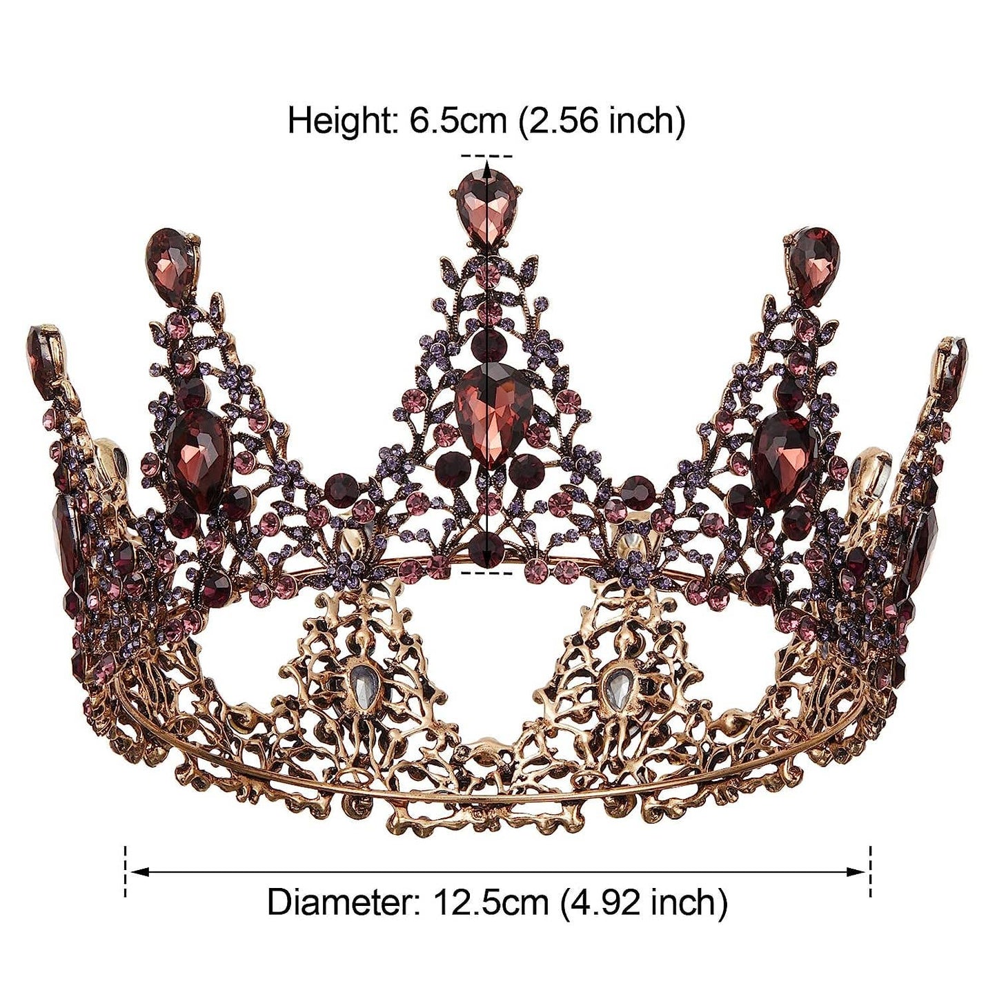 Queen Crown for Women Vintage Tiara Mulberry + Purple