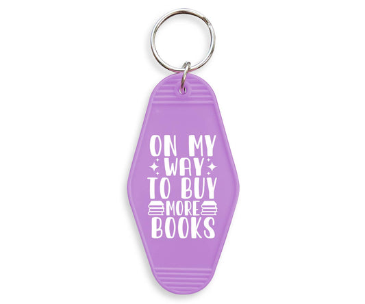 On My Way To Buy More Books Motel Keychain