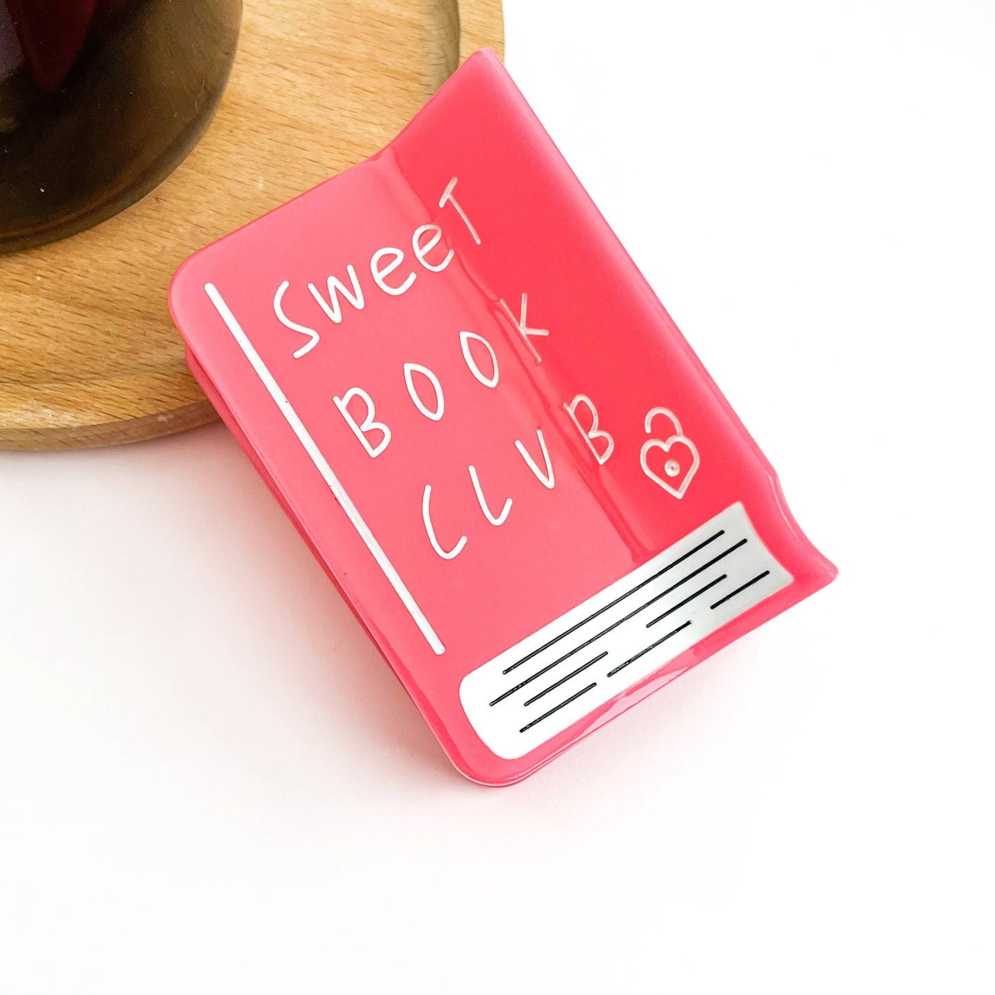 Pink Sweet Book Notebook Claw Clip