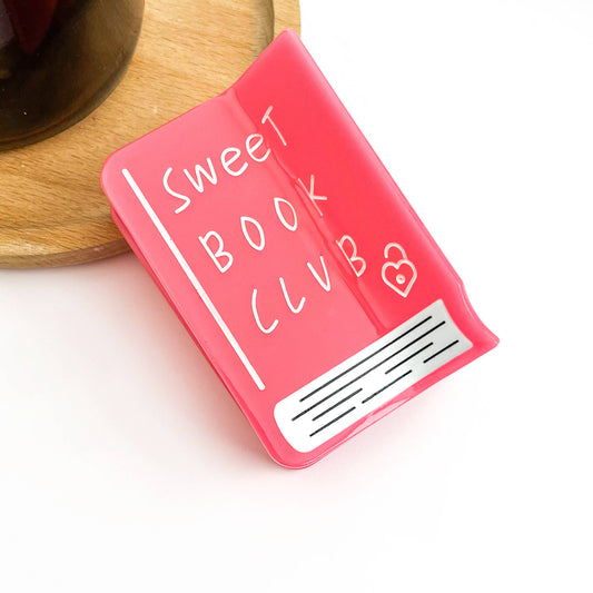 Pink Sweet Book Notebook Claw Clip