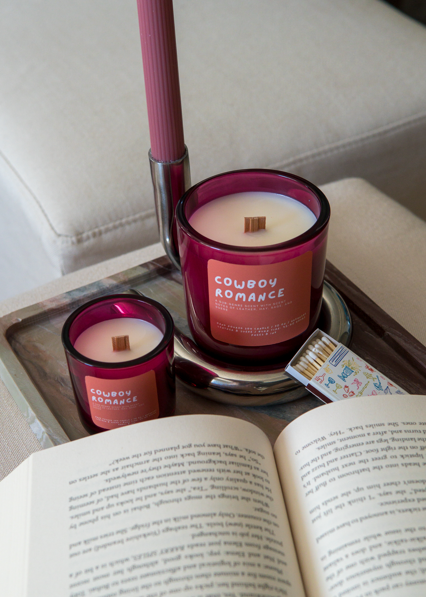 Cowboy Romance: Leather & Suede Candle