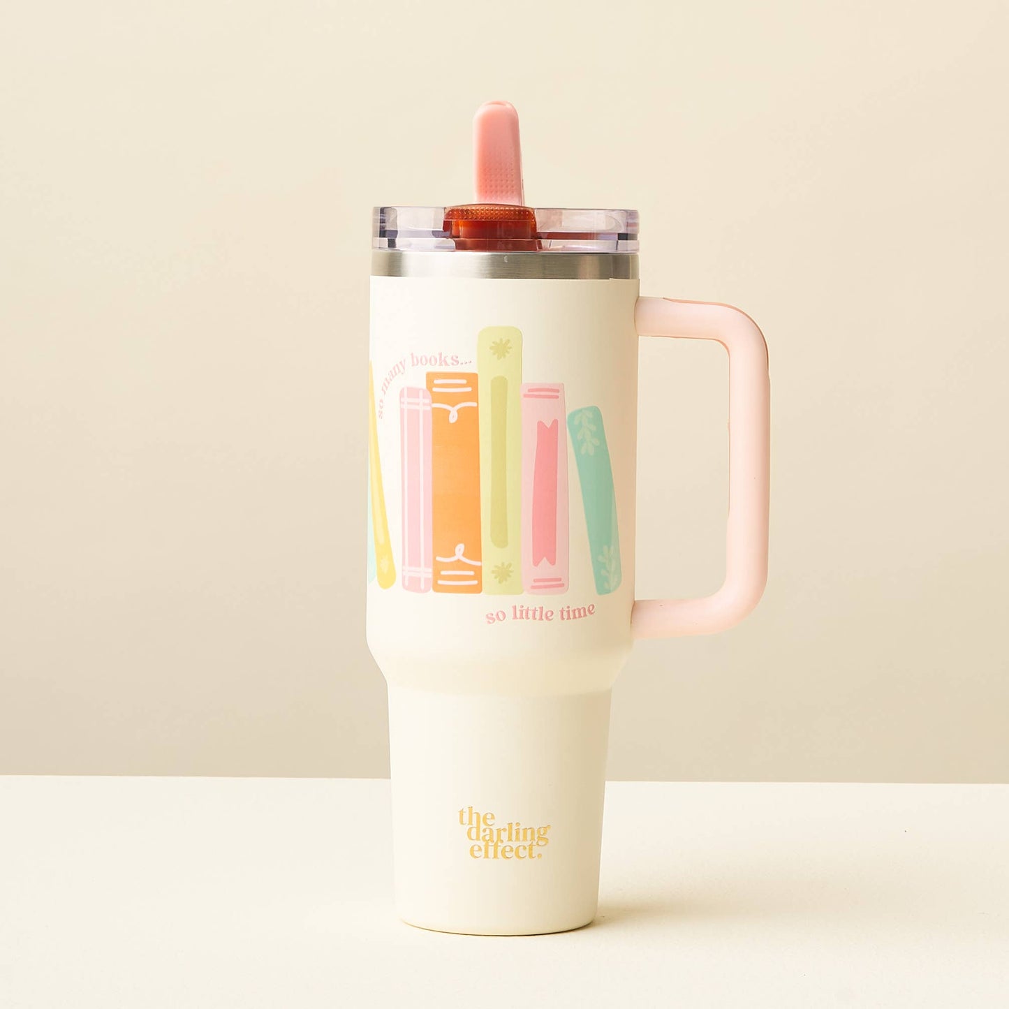 40 oz Lifestyle Flip Straw Tumbler-So Many Books