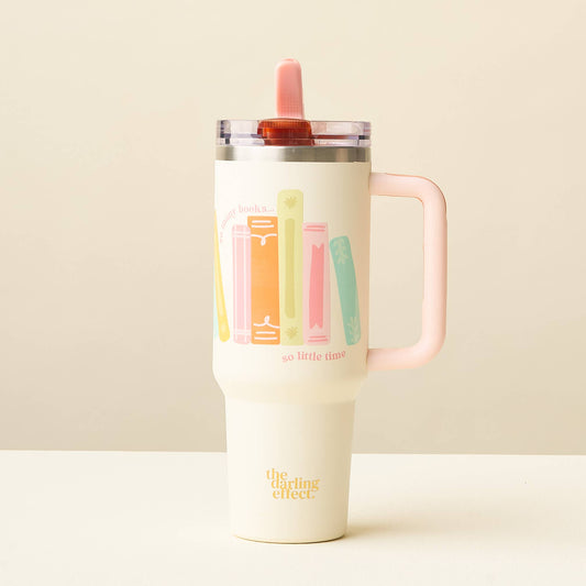 40 oz Lifestyle Flip Straw Tumbler-So Many Books