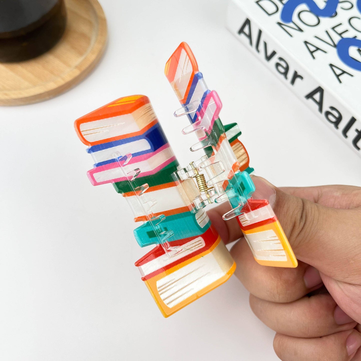 Book Stack Claw Hair Clip