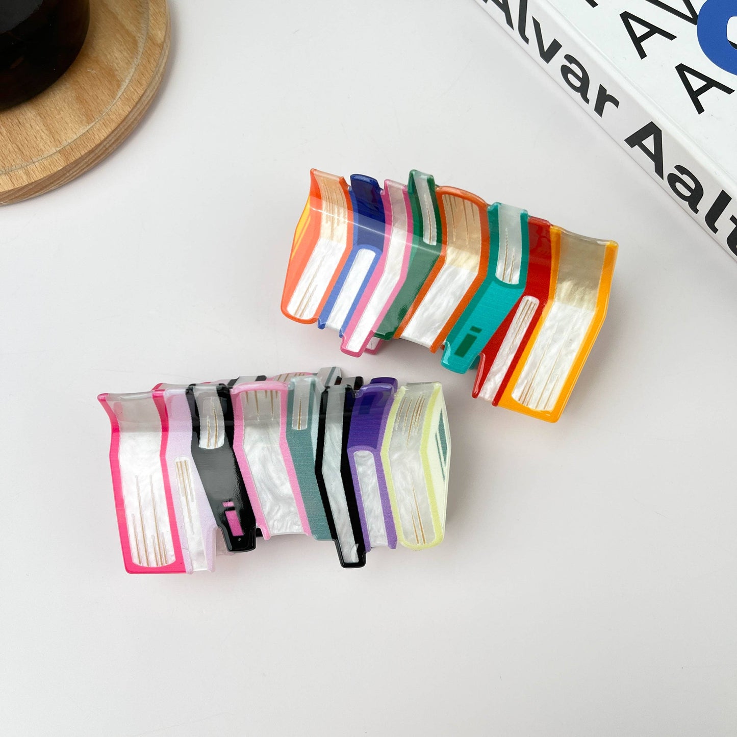 Book Stack Claw Hair Clip