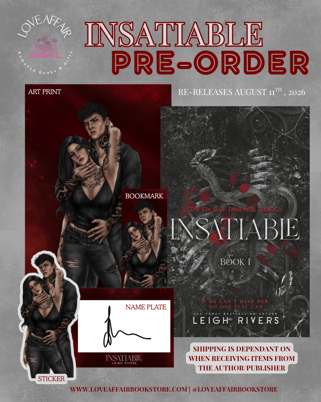 Insatiable - Leigh Rivers (Indie Exclusive PRE-ORDER)